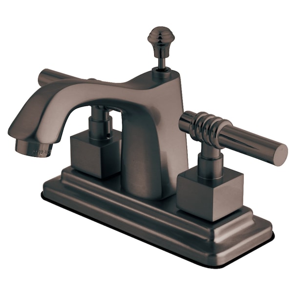 KS8649QL 4" Centerset Bathroom Faucet, Brushed Nickel/Polished Brass